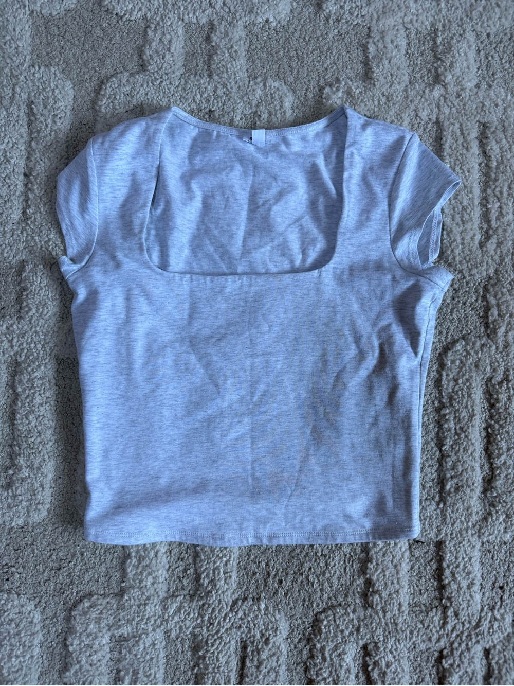 Garage Light Gray Square-Neck Crop Top